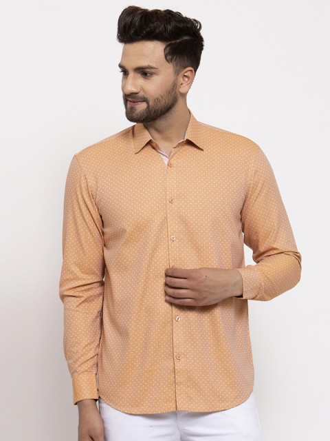 

JAINISH Men Beige & White Regular Fit Printed Casual Shirt