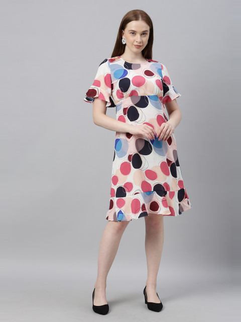 

Park Avenue Woman Women White Printed A-Line Dress
