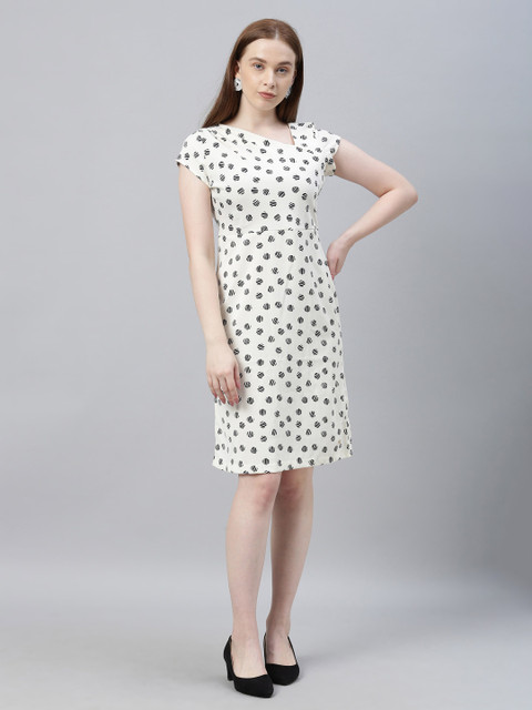 

Park Avenue Woman White & Black Printed A-Line Dress
