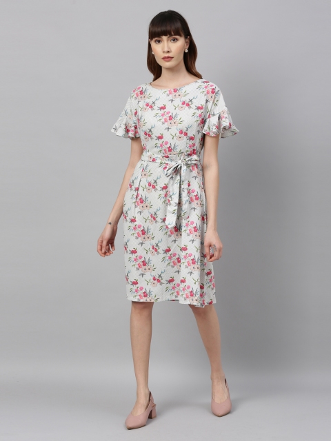 

Park Avenue Woman Women Beige Printed Fit and Flare Dress, Off white