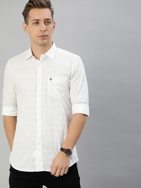 

Allen Solly Men White Slim Fit Self-Checked Casual Shirt