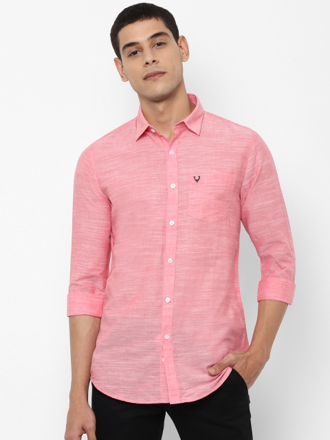 

Allen Solly Men Pink Slim Fit Chambray Casual Shirt