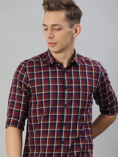 

Allen Solly Men Navy Blue & White Slim Fit Checked Casual Shirt