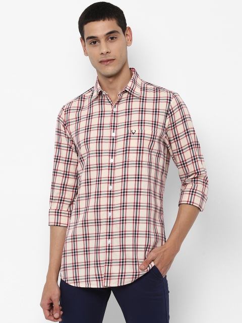 

Allen Solly Men Beige Slim Fit Checked Casual Shirt