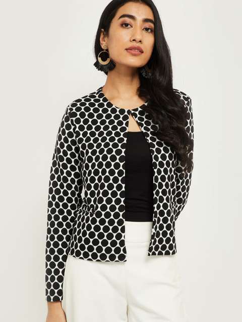 

max Women White Checked Sweatshirt