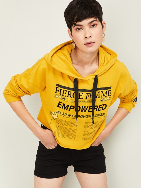 

Smiley World Women Mustard Printed Sweatshirt