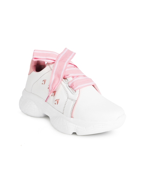 

ZAPATOZ Women White Mid-Top Walking Shoes