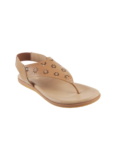 

Mochi Women Beige Textured T-Strap Flats