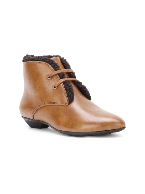 

Bruno Manetti Women Tan Brown Solid Heeled Boots
