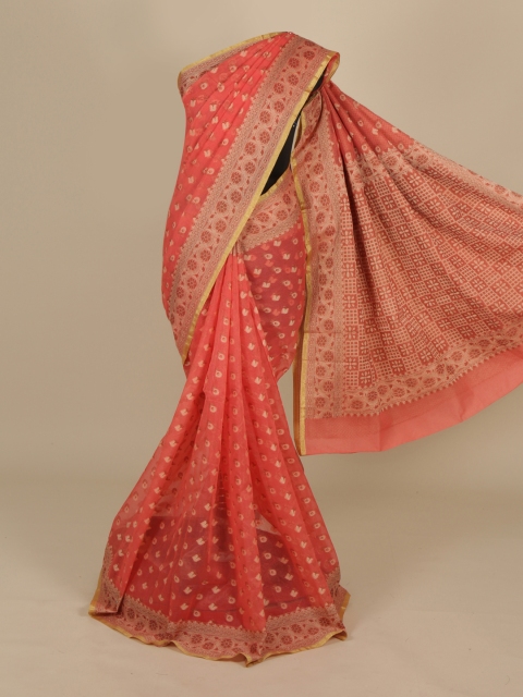 

Pothys Peach-Coloured Manipuri Woven Design Saree
