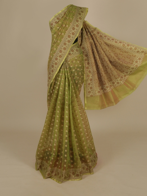 

Pothys Green Manipuri Cotton Woven Design Saree