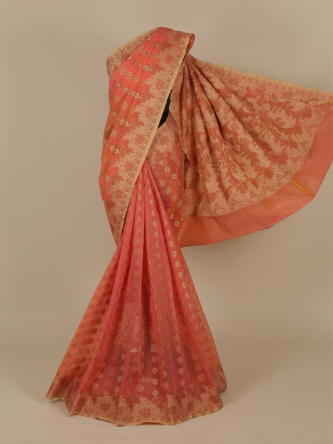 

Pothys Peach-Coloured Woven Design Saree