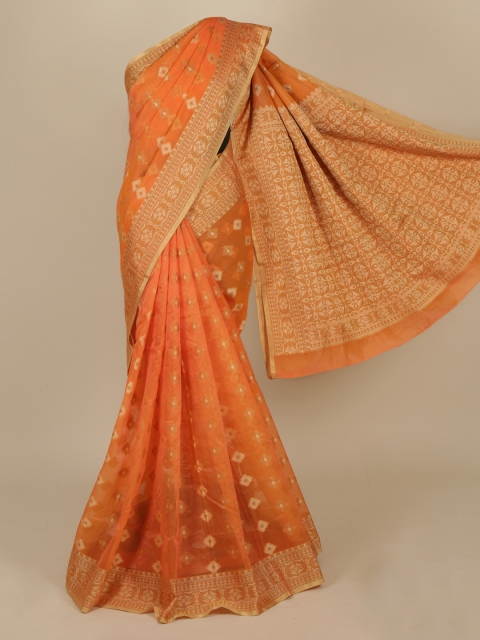 

Pothys Orange Woven Design Cotton Blend Saree