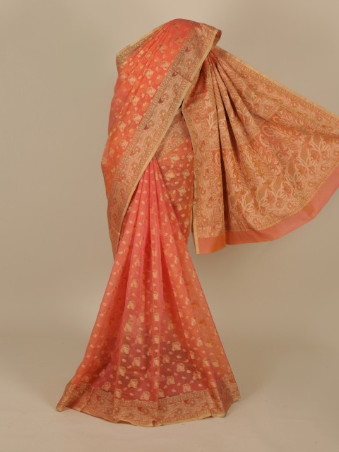 

Pothys Peach-Coloured Woven Design Cotton Blend Saree
