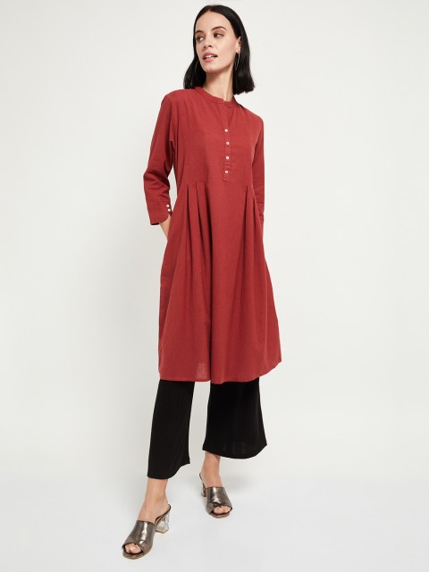 

max Women Red Solid A-Line Kurta