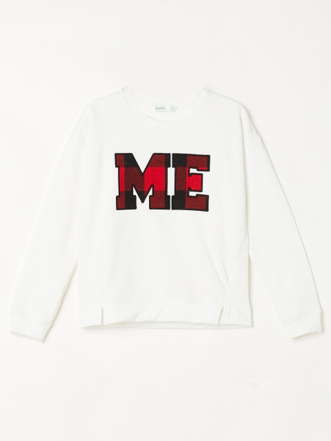 

Bossini Girls Off-White Embroidered Sweatshirt