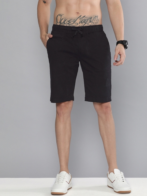 

HERE&NOW Men Black Slim Fit Solid Shorts