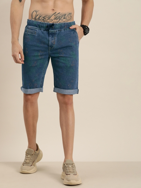 

Moda Rapido Men Blue Solid Regular Fit Denim Shorts