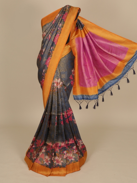 

Pothys Blue Rapier Jacquard Silk Woven Design Saree