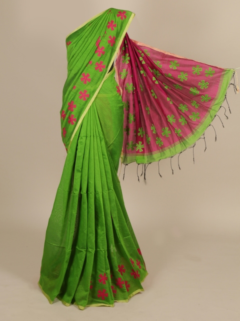 

Pothys Green & Pink Cotton Blend Woven Design Saree