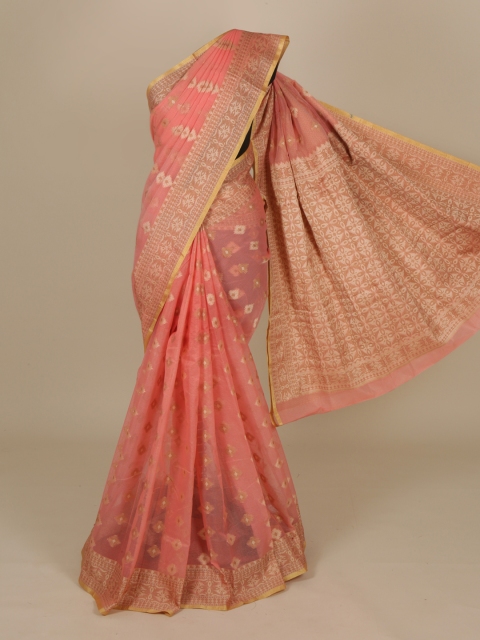 

Pothys Pink Woven Design Cotton Blend Saree