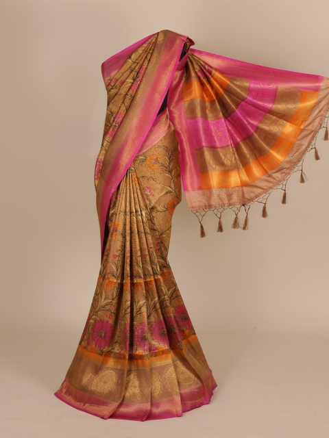 

Pothys Brown Woven Design Jute Silk Saree