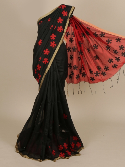 

Pothys Black Embroidered Saree