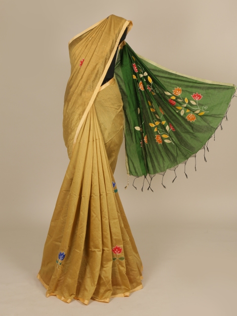 

Pothys Cream-Coloured Embroidered Saree