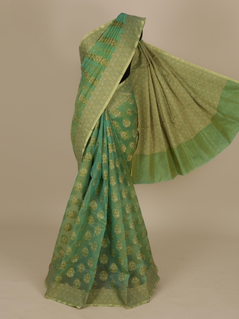 

Pothys Green Checked Saree