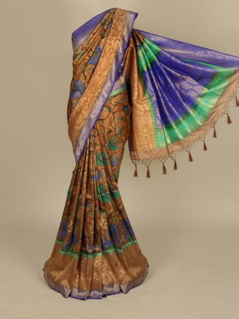 

Pothys Brown Woven Design Jacquard Silk Saree