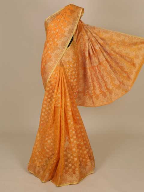 

Pothys Orange Woven Design Cotton Blend Saree