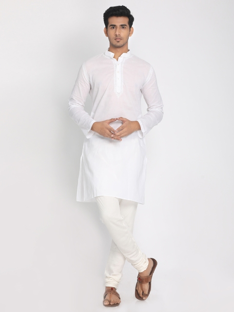 

Nakshi Men White Solid Straight Kurta