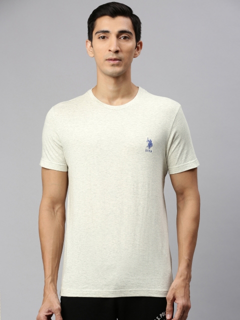 

U.S. Polo Assn. Men Grey Melange Solid Lounge T-shirt