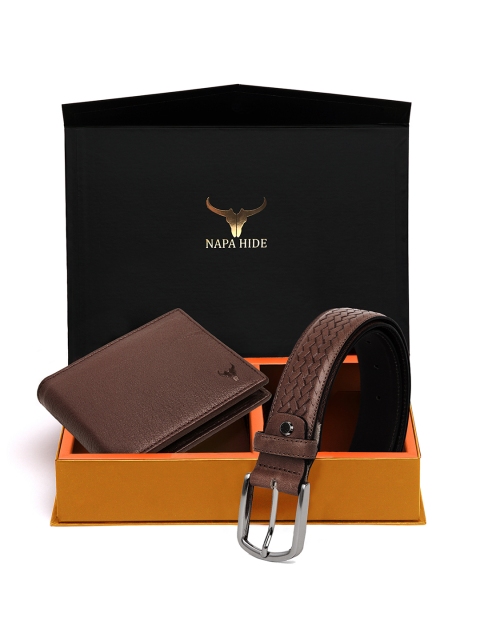 

NAPA HIDE Men Brown RFID Protected Genuine Leather Accessory Gift Set