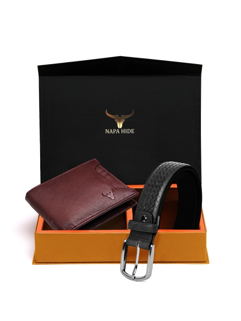 

NAPA HIDE Men Black RFID Protected Genuine Leather Accessory Gift Set