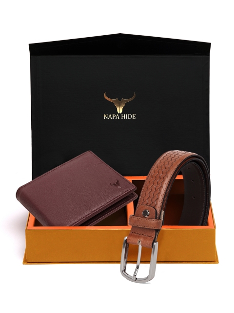 

NAPA HIDE Men RFID Protected Genuine High Quality Leather Wallet & Belt Gift Set, Tan