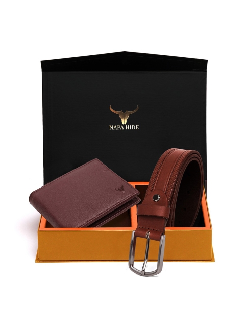 

NAPA HIDE Men Maroon RFID Protected Genuine Leather Accessory Gift Set