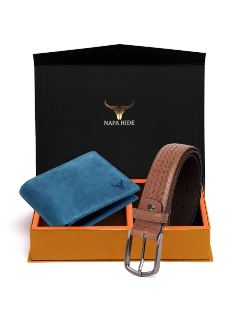 

NAPA HIDE Men RFID Protected Genuine Leather Wallet & Belt Accessory Gift Set, Brown