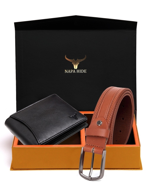 

NAPA HIDE Men RFID Protected Genuine High Quality Leather Wallet & Belt Gift Set, Tan