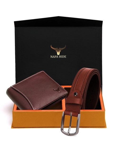 

NAPA HIDE Men Brown RFID Protected Genuine Leather Accessory Gift Set