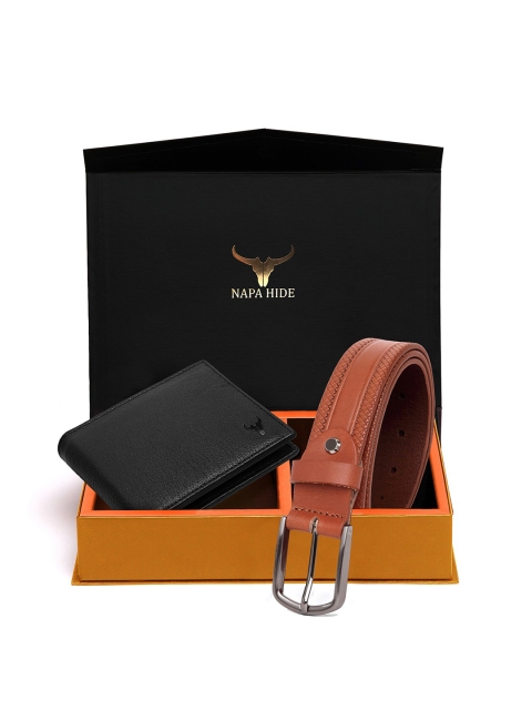 

NAPA HIDE Men RFID Protected Genuine High Quality Leather Wallet & Belt Gift Set, Tan