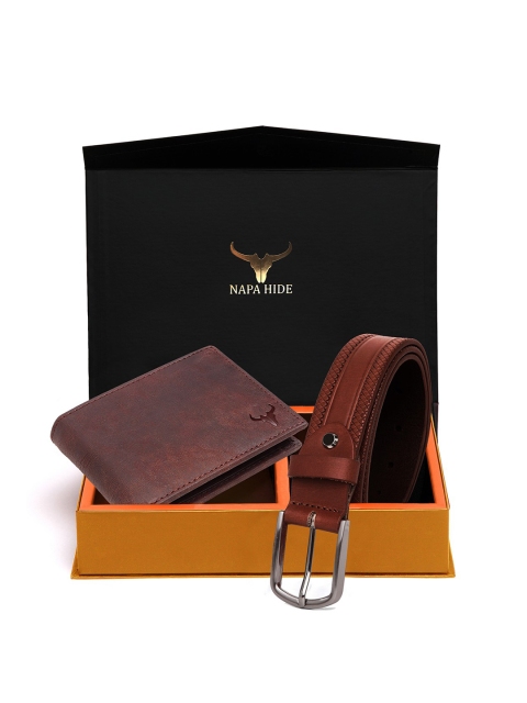 

NAPA HIDE Men Brown RFID Protected Genuine Leather Accessory Gift Set