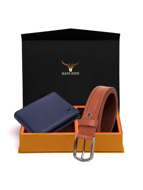 

NAPA HIDE Men RFID Protected Genuine High Quality Leather Wallet & Belt Gift Set, Tan