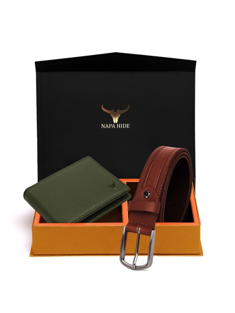 

NAPA HIDE Men RFID Protected Genuine High Quality Leather Wallet & Belt Gift Set, Brown