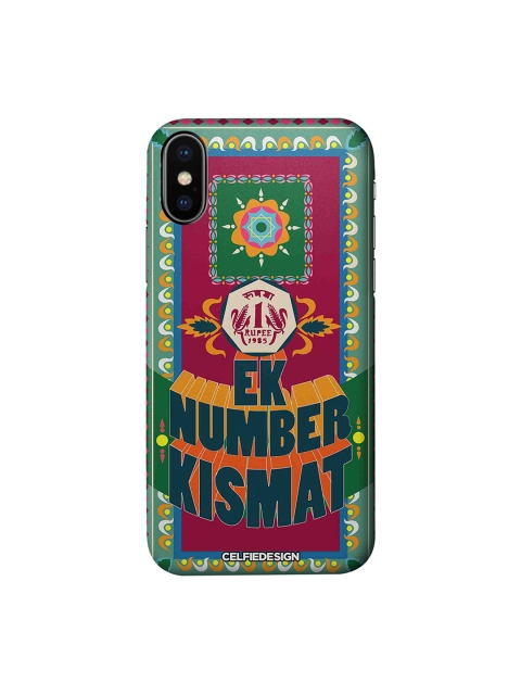 

CelfieDesign Multicolored Ek Number Kismat Sustainable iPhone Xs Back Case, Multi