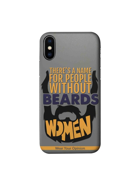 

CelfieDesign Grey & Orange Men With Beard Wear Your Opinion Quirky Sustainable Apple iPhone XS Back Cover