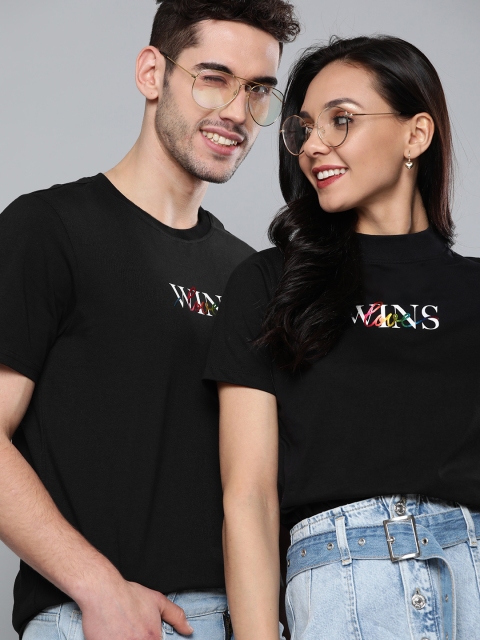 

Mast & Harbour Men Twin Collection Black Printed Round Neck T-shirt