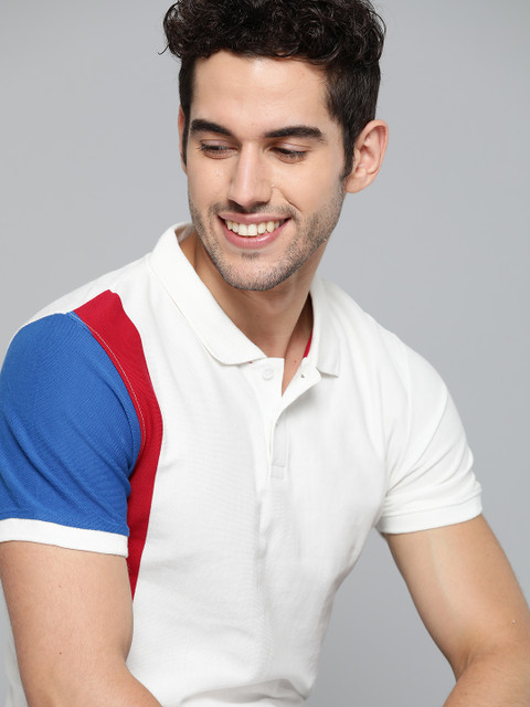 

Mast Harbour Men White Solid Polo Collar Pure Cotton T-shirt