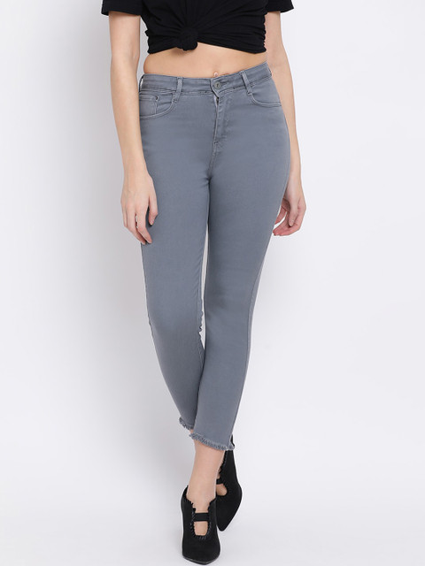

Code 61 Women Grey Skinny Fit Jeans