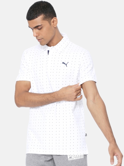 

Puma Men White Printed Polo Collar T-shirt